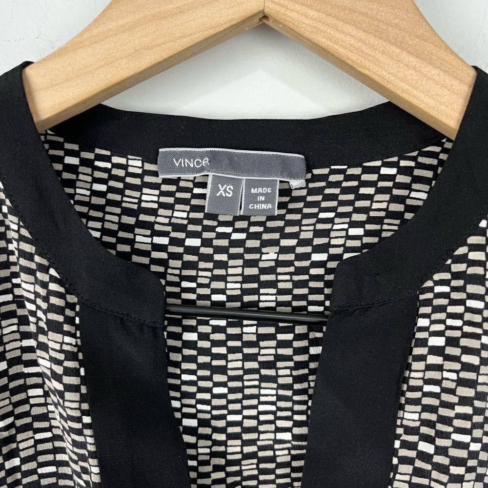 Vince Patterned Drawstring Waist Dress XS - Picture 4 of 7
